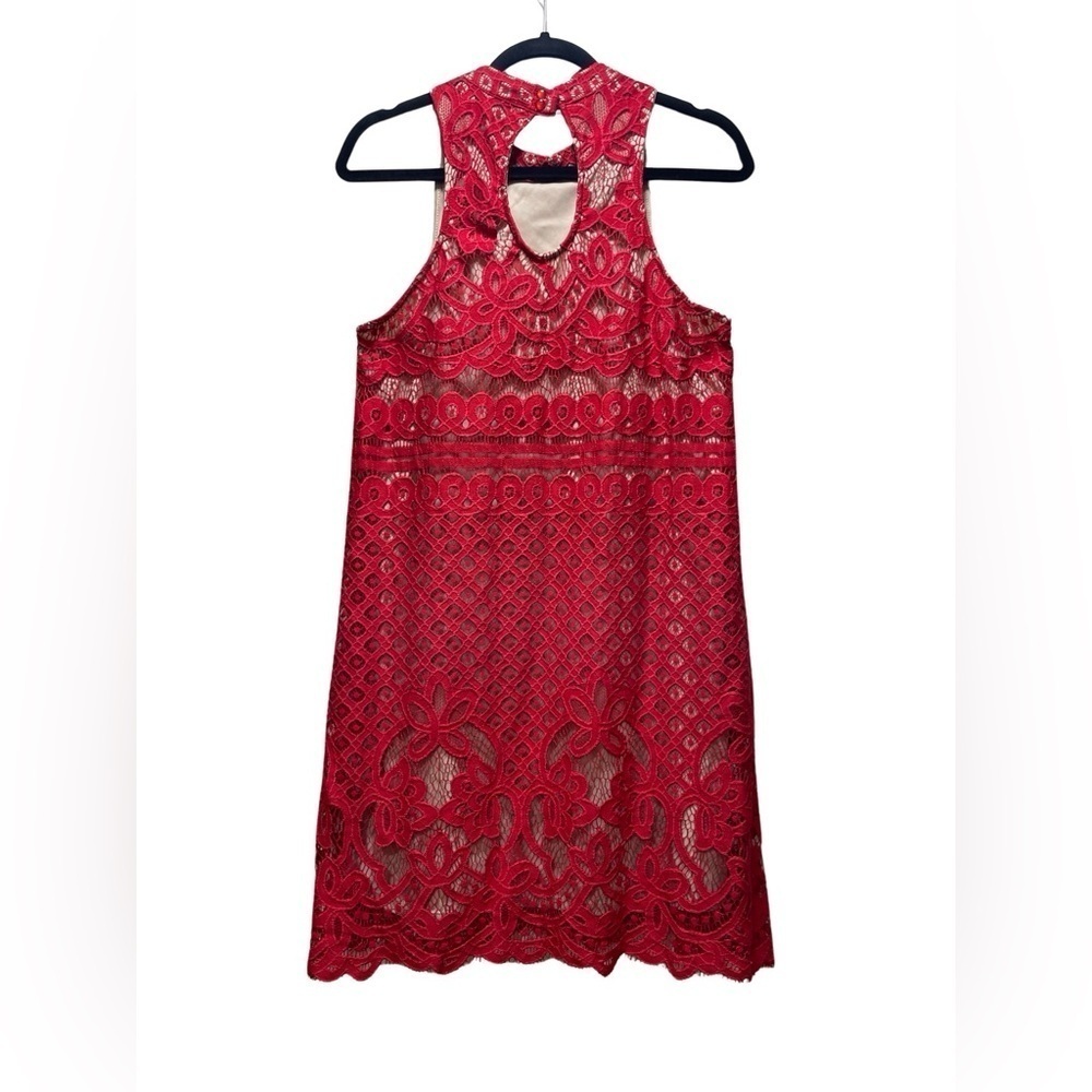 Francesca’s L dress never worn.. great shape! Red/light brown unique pattern - Picture 2 of 7